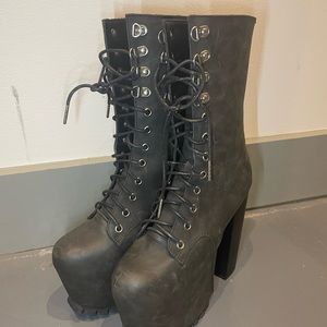 DOLLS KILL CURRENT MOOD PLATFORM LACEUP BOOT SIZE 7/8 new new new